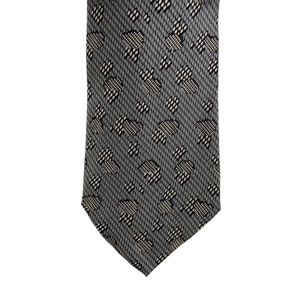 Saks Fifth Avenue Gray Abstract Design Men’s Necktie. - Picture 2 of 4